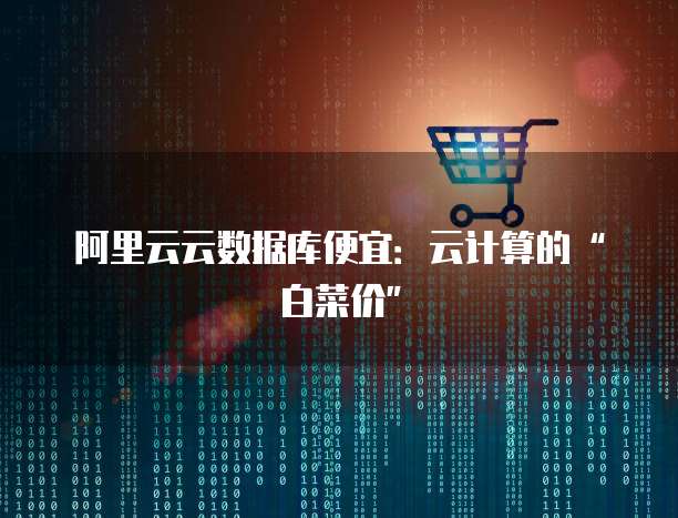 阿里云云数据库便宜:云计算的“白菜价”