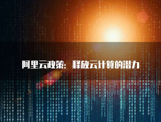 阿里云政策:释放云计算的潜力