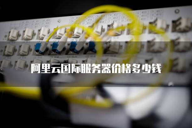 阿里云国际服务器价格多少钱