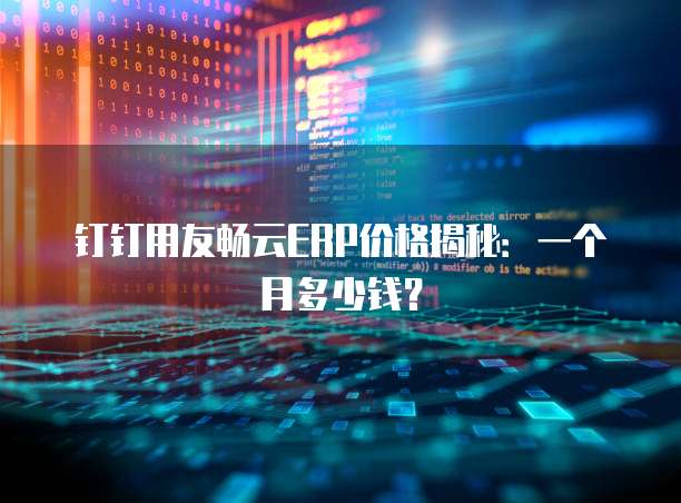 钉钉用友畅云ERP价格揭秘:一个月多少钱?