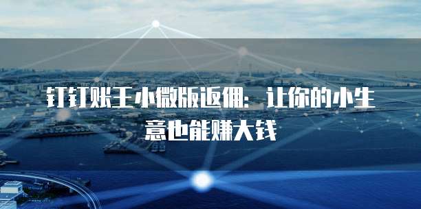 钉钉账王小微版返佣:让你的小生意也能赚大钱