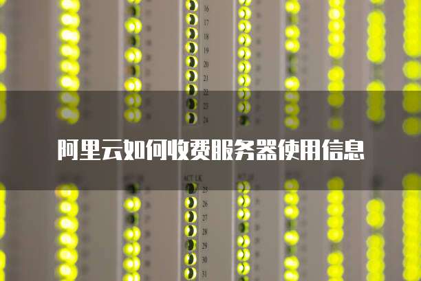 阿里云如何收费服务器使用信息