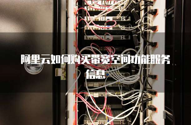 阿里云如何购买带宽空间功能服务信息