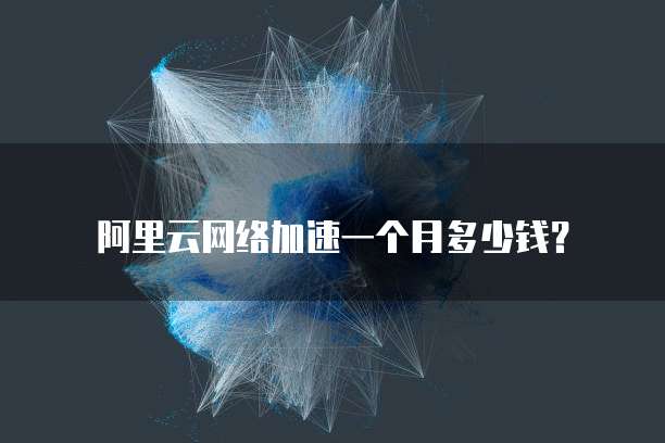 阿里云网络加速一个月多少钱?
