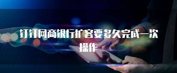 钉钉网商银行扩容要多久完成一次操作