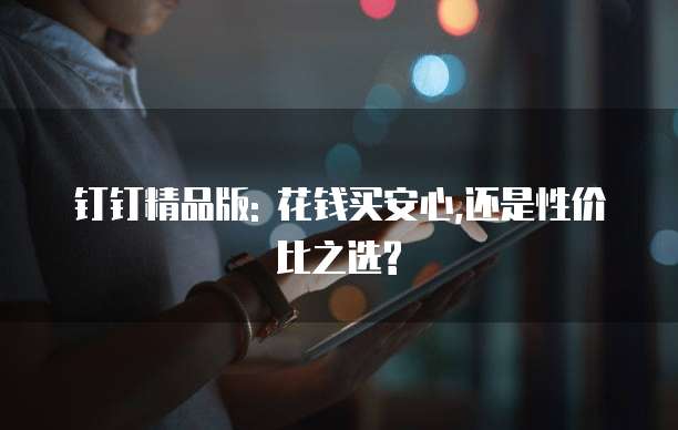 钉钉精品版: 花钱买安心,还是性价比之选?