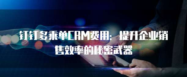 钉钉多乘单CRM费用:提升企业销售效率的秘密武器