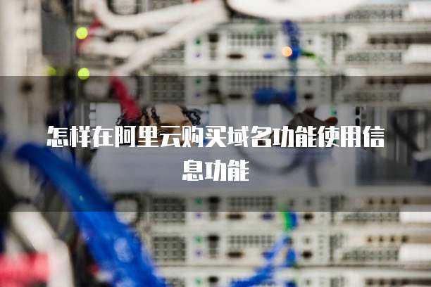 怎样在阿里云购买域名功能使用信息功能