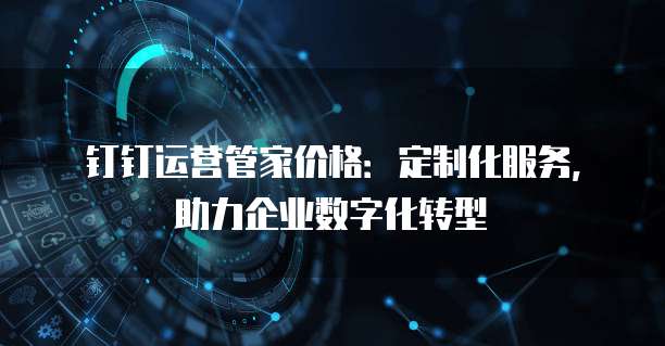 钉钉运营管家价格:定制化服务,助力企业数字化转型
