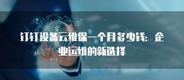 钉钉设备云维保一个月多少钱:企业运维的新选择
