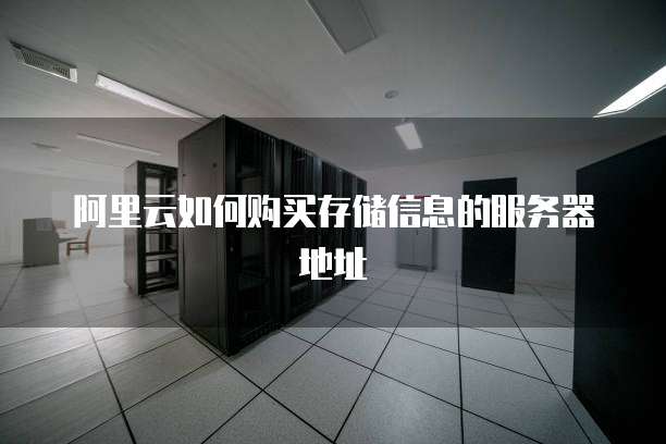 阿里云如何购买存储信息的服务器地址