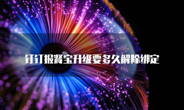 钉钉报餐宝升级要多久解除绑定