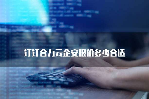 钉钉合力云企安报价多少合适