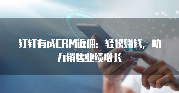 钉钉有成CRM返佣:轻松赚钱,助力销售业绩增长