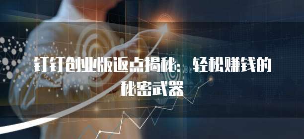 钉钉创业版返点揭秘:轻松赚钱的秘密武器