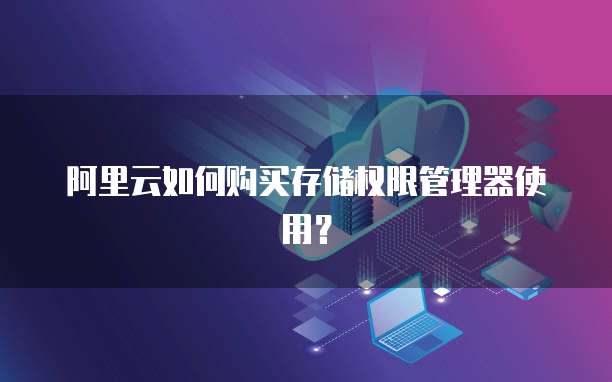 阿里云如何购买存储权限管理器使用？