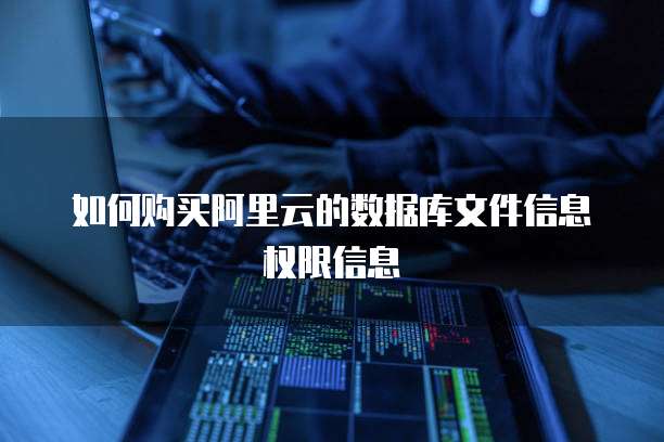 如何购买阿里云的数据库文件信息权限信息