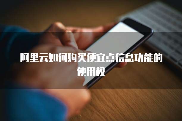 阿里云如何购买便宜点信息功能的使用权