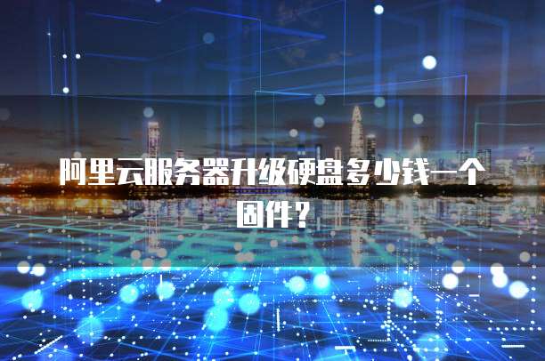 阿里云服务器升级硬盘多少钱一个固件?