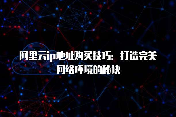 阿里云ip地址购买技巧:打造完美网络环境的秘诀