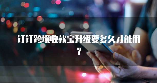 钉钉跨境收款宝升级要多久才能用?