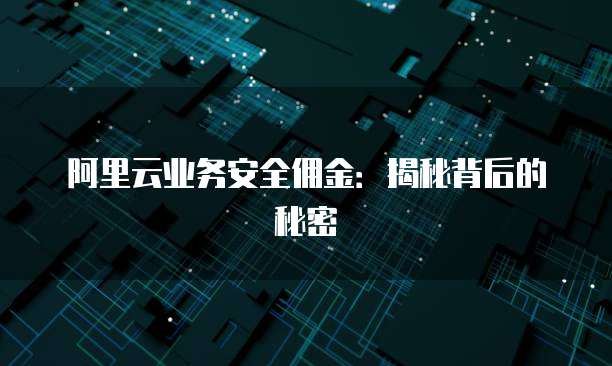阿里云业务安全佣金：揭秘背后的秘密