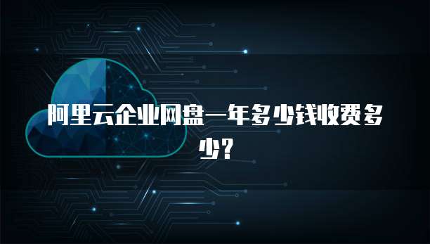 阿里云企业网盘一年多少钱收费多少?