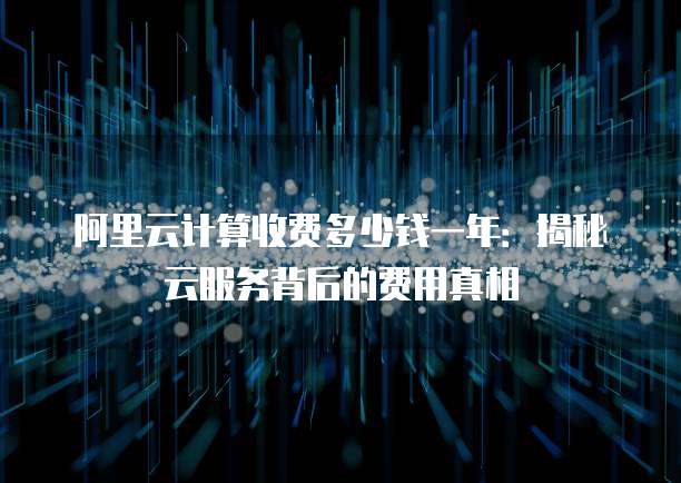 阿里云计算收费多少钱一年:揭秘云服务背后的费用真相