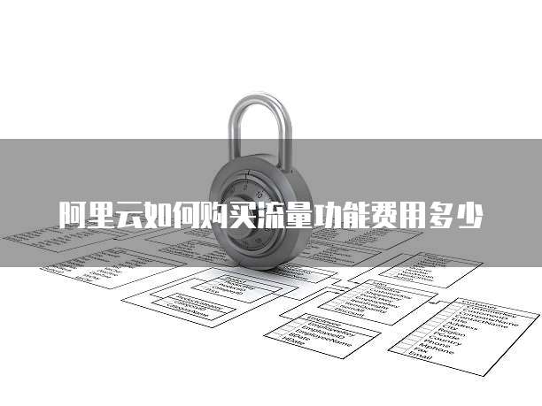 阿里云如何购买流量功能费用多少