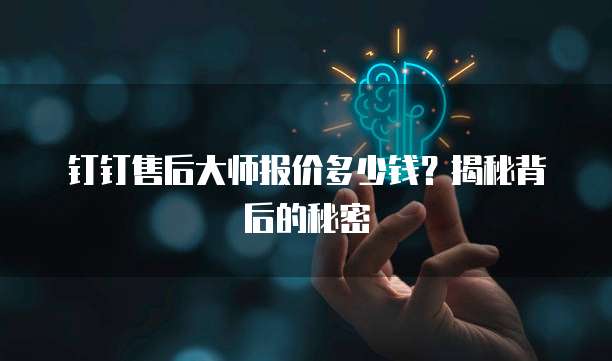 钉钉售后大师报价多少钱?揭秘背后的秘密