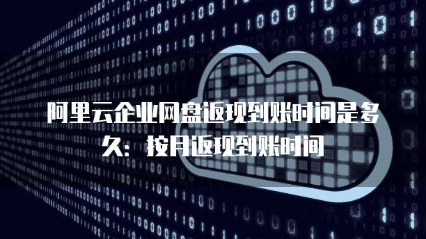 阿里云企业网盘返现到账时间是多久：按月返现到账时间