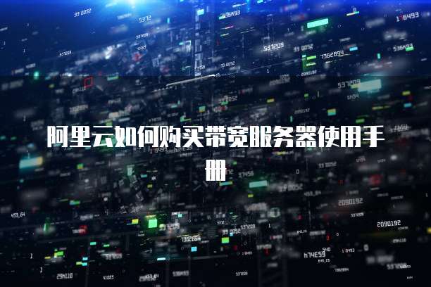 阿里云如何购买带宽服务器使用手册
