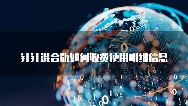 钉钉混合版如何收费使用明细信息