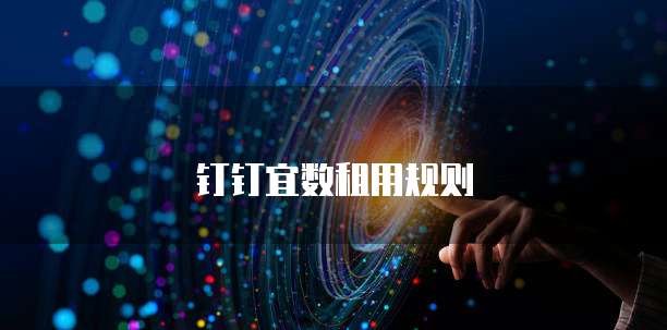 钉钉宜数租用规则