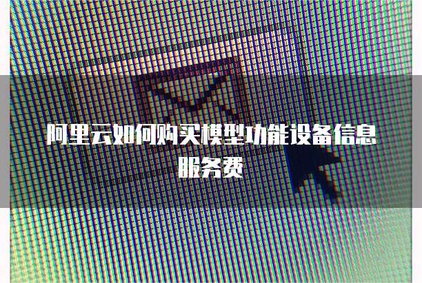 阿里云如何购买模型功能设备信息服务费
