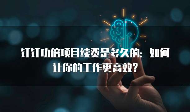 钉钉功倍项目续费是多久的:如何让你的工作更高效?