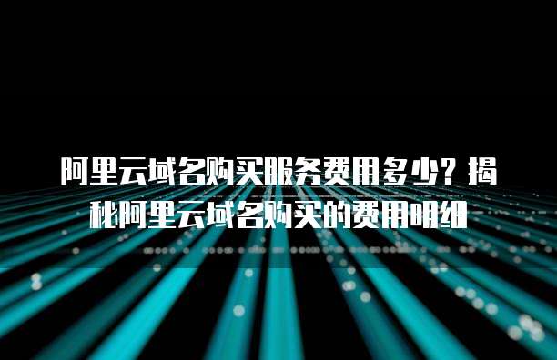 阿里云域名购买服务费用多少?揭秘阿里云域名购买的费用明细