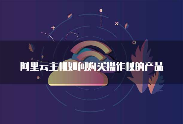 阿里云主机如何购买操作权的产品