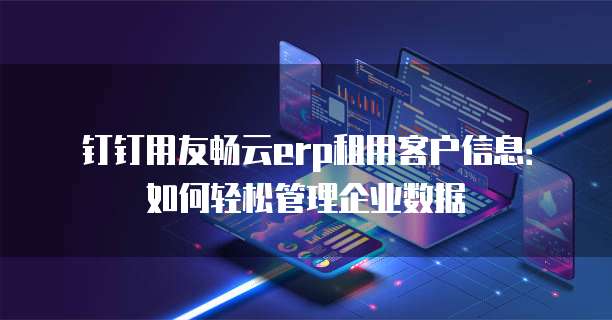 钉钉用友畅云erp租用客户信息:如何轻松管理企业数据