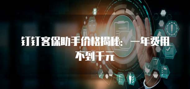 钉钉客保助手价格揭秘：一年费用不到千元