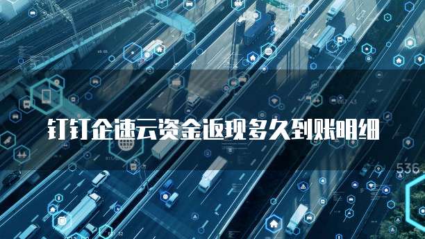 钉钉企速云资金返现多久到账明细