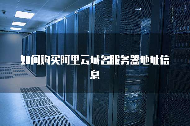 如何购买阿里云域名服务器地址信息