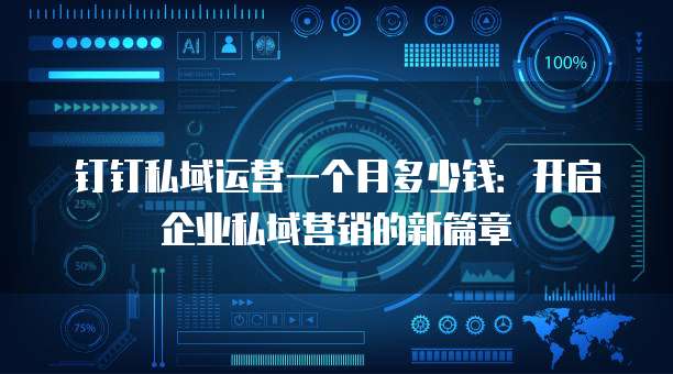 钉钉私域运营一个月多少钱：开启企业私域营销的新篇章