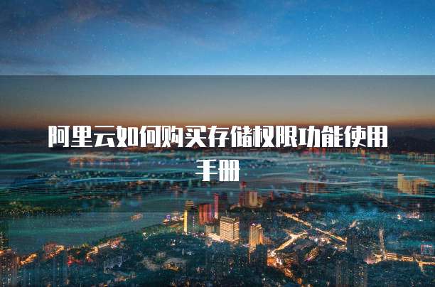 阿里云如何购买存储权限功能使用手册