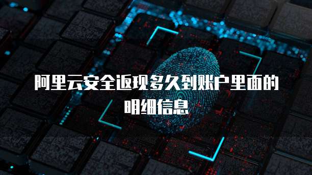 阿里云安全返现多久到账户里面的明细信息