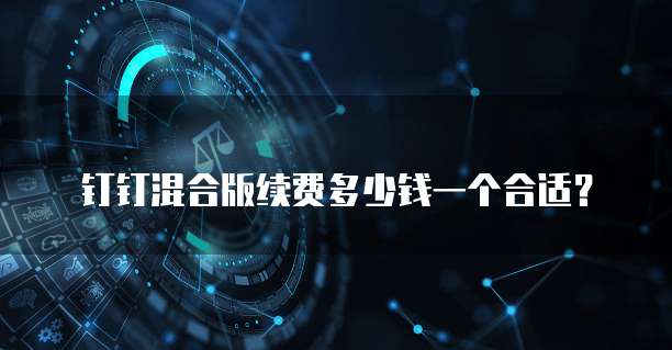 钉钉混合版续费多少钱一个合适?