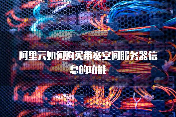 阿里云如何购买带宽空间服务器信息的功能