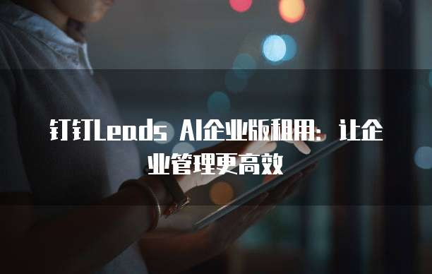 钉钉Leads AI企业版租用:让企业管理更高效