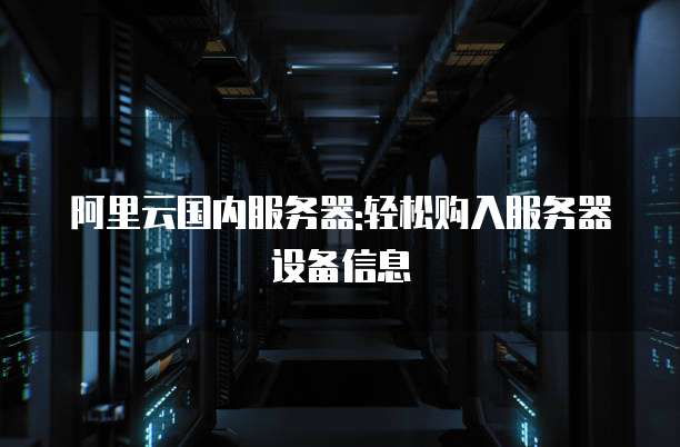 阿里云国内服务器:轻松购入服务器设备信息