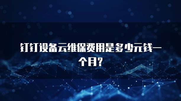 钉钉设备云维保费用是多少元钱一个月?
